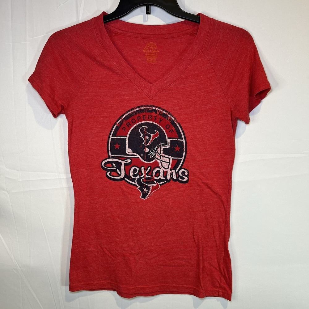 NFL Houston Texans Womens Apparel Team Top Size Medium  Red V Neck Retro‎ Sport